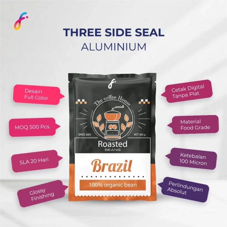 Cetak Sachet Aluminium Super 100 Glossy - 8 x 12 cm